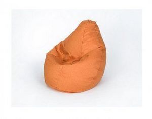 Кресло-мешок Груша велюр оранжевое среднее в Невьянске - nevyansk.ok-mebel.com | фото 1
