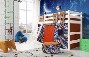 Полувысокая кровать Соня с наклонной лестницей (вариант 6) в Невьянске - nevyansk.ok-mebel.com | фото 1