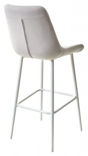 Барный стул ХОФМАН, цвет H-09 Светло-серый, велюр / белый каркас М-City в Невьянске - nevyansk.ok-mebel.com | фото 4