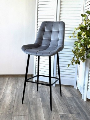 Барный стул ХОФМАН, цвет H-14 Серый, велюр / черный каркас М-City в Невьянске - nevyansk.ok-mebel.com | фото 3