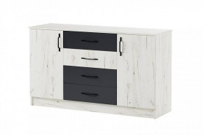 БЕАТРИС Комод К1400 (дуб крафт белый/антрацит) в Невьянске - nevyansk.ok-mebel.com | фото 2