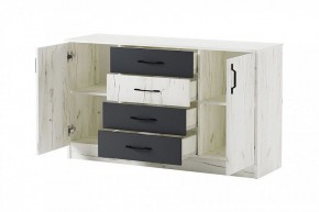 БЕАТРИС Комод К1400 (дуб крафт белый/антрацит) в Невьянске - nevyansk.ok-mebel.com | фото 3