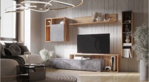 ДАЛЛАС Гостиная (модульная) цемент темный в Невьянске - nevyansk.ok-mebel.com | фото