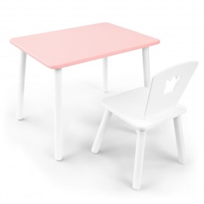 Детский комплект стол и стул «Корона» Rolti Baby (розовый/белый, массив березы/мдф) в Невьянске - nevyansk.ok-mebel.com | фото
