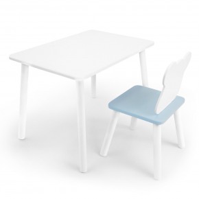 Детский комплект стол и стул «Мишка» Rolti Baby (белый/голубой, массив березы/мдф) в Невьянске - nevyansk.ok-mebel.com | фото