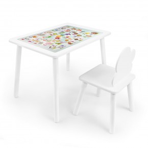 Детский комплект стол и стул Облачко Rolti Baby с накладкой Алфавит (белая столешница/белое сиденье/белые ножки) в Невьянске - nevyansk.ok-mebel.com | фото