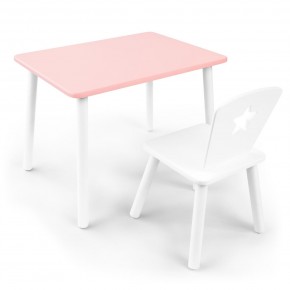 Детский комплект стол и стул «Звезда» Rolti Baby (розовый/белый, массив березы/мдф) в Невьянске - nevyansk.ok-mebel.com | фото