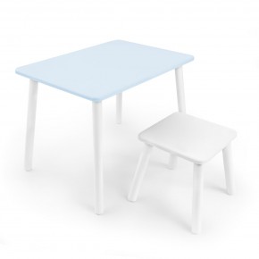 Детский комплект стол и табурет Rolti Baby (голубая столешница/белое сиденье/белые ножки) в Невьянске - nevyansk.ok-mebel.com | фото