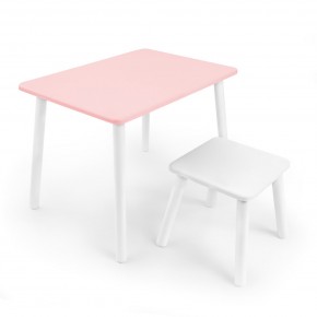 Детский комплект стол и табурет Rolti Baby (розовая столешница/белое сиденье/белые ножки) в Невьянске - nevyansk.ok-mebel.com | фото