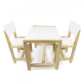 Детский растущий комплект стол и два стула  Я САМ "Лофт" (Белый, Сосна) в Невьянске - nevyansk.ok-mebel.com | фото