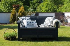 Диван пластиковый Корфу (Corfu love seat) графит в Невьянске - nevyansk.ok-mebel.com | фото 5