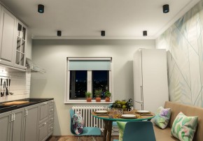 DK3090-BK+CY Светильник накладной IP 20, 10 Вт, GU5.3, LED, черный/голубой, пластик в Невьянске - nevyansk.ok-mebel.com | фото 2