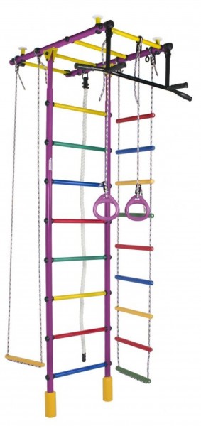 ДСК Атлант цв.фиолетовый радуга: турник, кольца, канат, трапеция, веревочная лестница в Невьянске - nevyansk.ok-mebel.com | фото