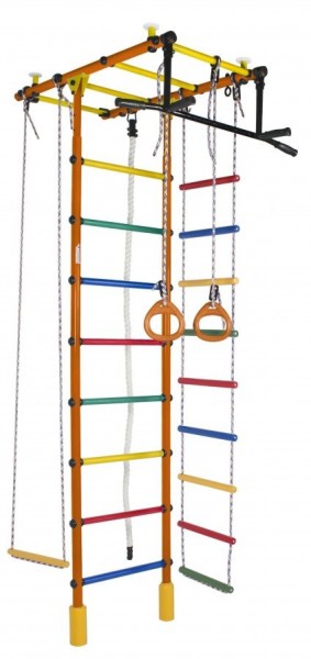 ДСК Атлант оранжевый радуга: турник, кольца, канат, трапеция, веревочная лестница в Невьянске - nevyansk.ok-mebel.com | фото