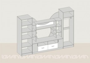 Гостиная Аллегро с 2 шкафами вариант-5 (венге/дуб белфорт) в Невьянске - nevyansk.ok-mebel.com | фото 2