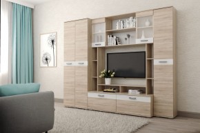 Гостиная Белла (Дуб Сонома/Белый глянец) в Невьянске - nevyansk.ok-mebel.com | фото