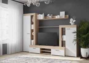 Гостиная Дельта (Сонома/Белый) в Невьянске - nevyansk.ok-mebel.com | фото 3