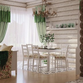 Комлект Вествик обеденный стол и четыре стула, массив сосны, цвет белый в Невьянске - nevyansk.ok-mebel.com | фото 1