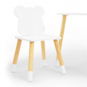 Комплект детской мебели стол и два стула Мишутка (Белый/Белый/Береза) в Невьянске - nevyansk.ok-mebel.com | фото