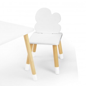 Комплект детской мебели стол и два стула Облачко (Белый/Белый/Береза) в Невьянске - nevyansk.ok-mebel.com | фото