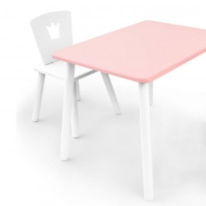 Комплект детской мебели стол и стул Корона (Розовый/Белый/Белый) в Невьянске - nevyansk.ok-mebel.com | фото