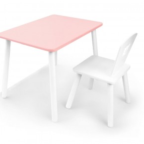 Комплект детской мебели стол и стул Корона (Розовый/Белый/Белый) в Невьянске - nevyansk.ok-mebel.com | фото 2