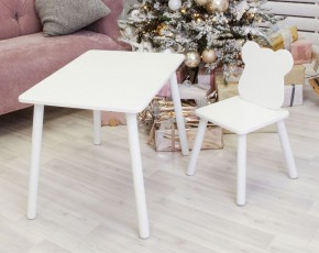 Комплект детской мебели стол и стул Мишутка (Белый/Белый/Белый) в Невьянске - nevyansk.ok-mebel.com | фото