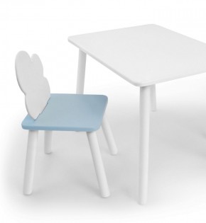 Комплект детской мебели стол и стул Облачко (Белый/Голубой/Белый) в Невьянске - nevyansk.ok-mebel.com | фото