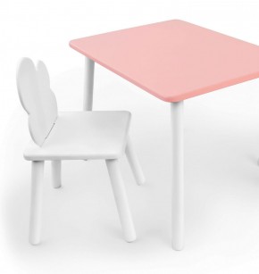 Комплект детской мебели стол и стул Облачко (Розывый/Белый/Белый) в Невьянске - nevyansk.ok-mebel.com | фото