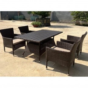 Комплект мебели из иск. ротанга AM-196B/T196 Brown 4Pcs (4+1) в Невьянске - nevyansk.ok-mebel.com | фото 3