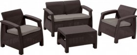Комплект мебели Корфу сет (Corfu set) коричневый - серо-бежевый * в Невьянске - nevyansk.ok-mebel.com | фото