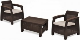 Комплект мебели Корфу Уикенд (Corfu Weekend) коричневый - серо-бежевый * в Невьянске - nevyansk.ok-mebel.com | фото