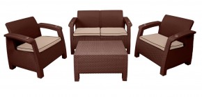 Комплект уличной мебели Yalta Premium Terrace Set (Ялта) шоколадый (+подушки под спину) в Невьянске - nevyansk.ok-mebel.com | фото