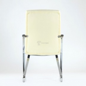 Кресло Barneo K-25 для посетителей и переговорных (хром, бежевая экокожа) в Невьянске - nevyansk.ok-mebel.com | фото 3
