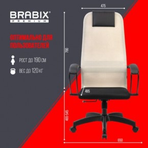Кресло BRABIX PREMIUM "Ultimate EX-800" пластик, плотная двойная сетка Х2, черное/бежевое, 532916 в Невьянске - nevyansk.ok-mebel.com | фото 6