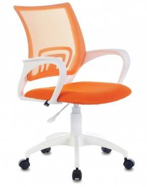 Кресло BRABIX "Fly MG-396W", пластик белый, сетка, оранжевое, 532401, MG-396W_532401 в Невьянске - nevyansk.ok-mebel.com | фото