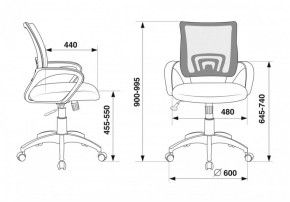 Кресло Бюрократ CH-695N/DG/TW-11 серый TW-04 черный TW-11 в Невьянске - nevyansk.ok-mebel.com | фото 4