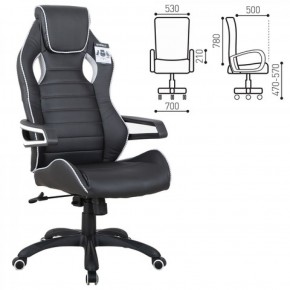 Кресло компьютерное BRABIX Techno Pro GM-003 (экокожа черное/серое, вставки серые) 531814 в Невьянске - nevyansk.ok-mebel.com | фото 2