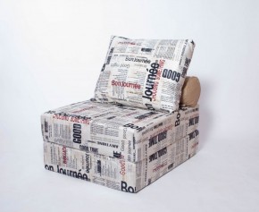 Кресло-кровать-пуф бескаркасное Прайм (Газета) в Невьянске - nevyansk.ok-mebel.com | фото