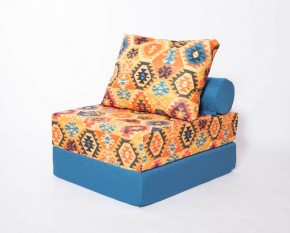 Кресло-кровать-пуф бескаркасное Прайм (мехико желтый-морская волна) в Невьянске - nevyansk.ok-mebel.com | фото