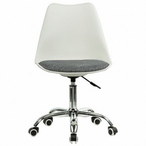 Кресло стул BRABIX "Eames MG-310 CH", хром, пластик белый, ткань серая, 532924 в Невьянске - nevyansk.ok-mebel.com | фото