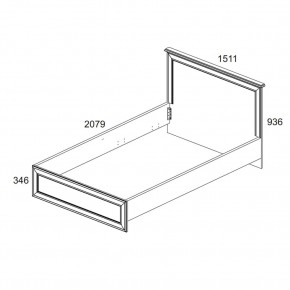 Кровать 140 с подъемником, TIFFANY, цвет вудлайн кремовый в Невьянске - nevyansk.ok-mebel.com | фото 3