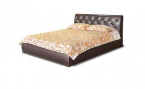 Кровать 1600 Флоренция в к/з "Классик 307 коричневый" (серия Норма) + основание + опоры в Невьянске - nevyansk.ok-mebel.com | фото