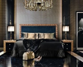 Кровать 2-х спальная (1,8 м) Тиффани Premium черная/золото с мягким элементом (Антрацит) с подъемным механизмом (ТФКР180-3[3](П) в Невьянске - nevyansk.ok-mebel.com | фото 2