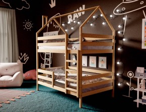 Кровать-домик двухъярусная 80*160 без покраски в Невьянске - nevyansk.ok-mebel.com | фото 3