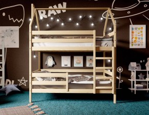 Кровать-домик двухъярусная 80*190 без покраски в Невьянске - nevyansk.ok-mebel.com | фото 3