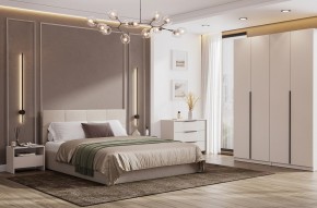 Кровать двойная №4 с основанием (Бежевый) в Невьянске - nevyansk.ok-mebel.com | фото 3
