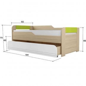 Кровать двухуровневая + подлокотники Стиль № 900.1 NEW (туя светлая/лайм) в Невьянске - nevyansk.ok-mebel.com | фото 2