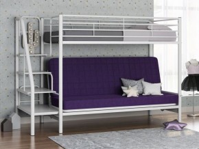Кровать двухъярусная с диваном "Мадлен-3" (Белый/Фиолетовы) в Невьянске - nevyansk.ok-mebel.com | фото