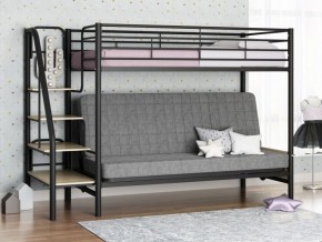 Кровать двухъярусная с диваном "Мадлен-3" (Черный/Серый) в Невьянске - nevyansk.ok-mebel.com | фото